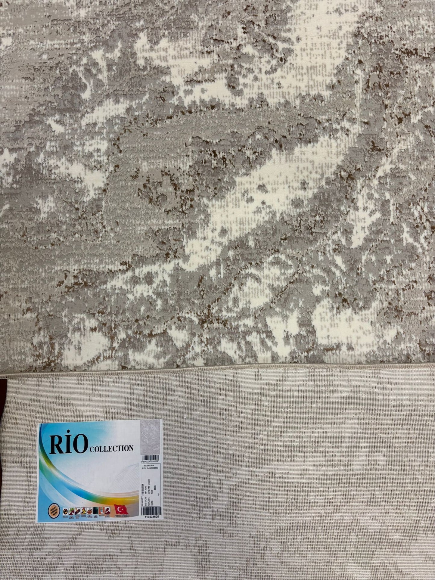 Earthy Abstract Beige Rug – Natural Stone Texture Modern Carpet