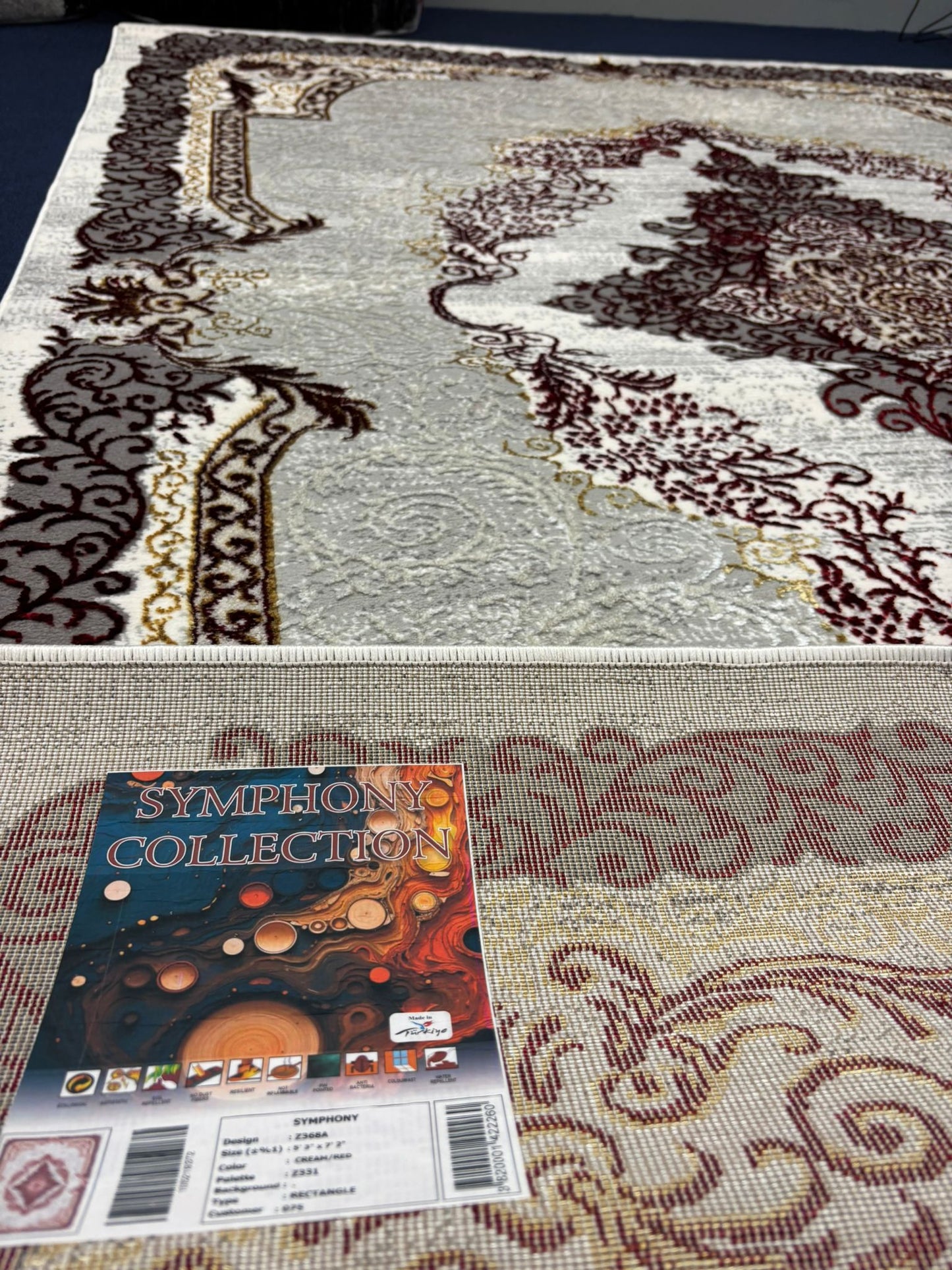 Persian Style Burgundy and Gold Area Rug – Classic Medallion Design | Elegant Traditional Look
