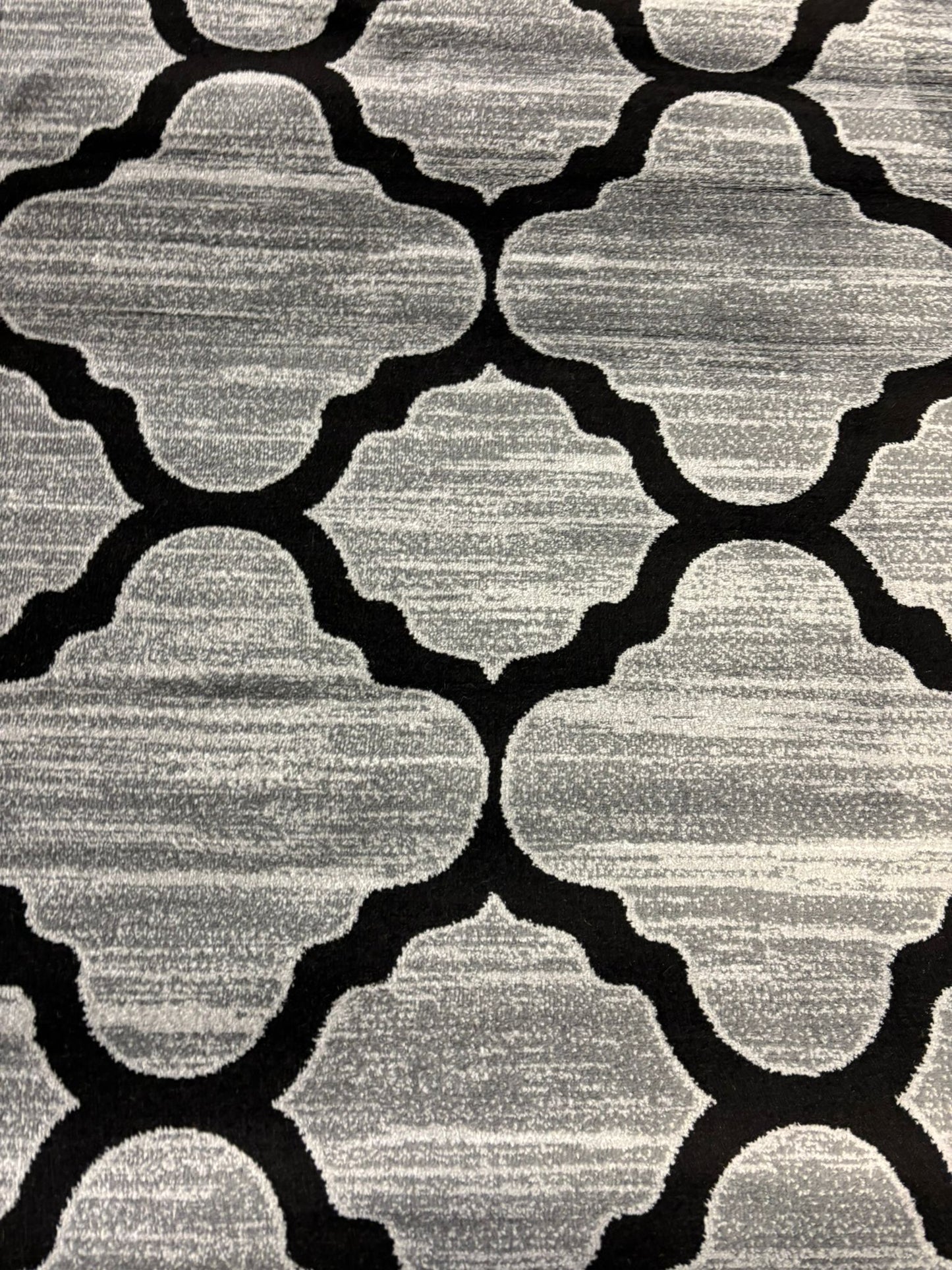 Moroccan Trellis Gray & Black Rug – Modern Geometric Area Carpet