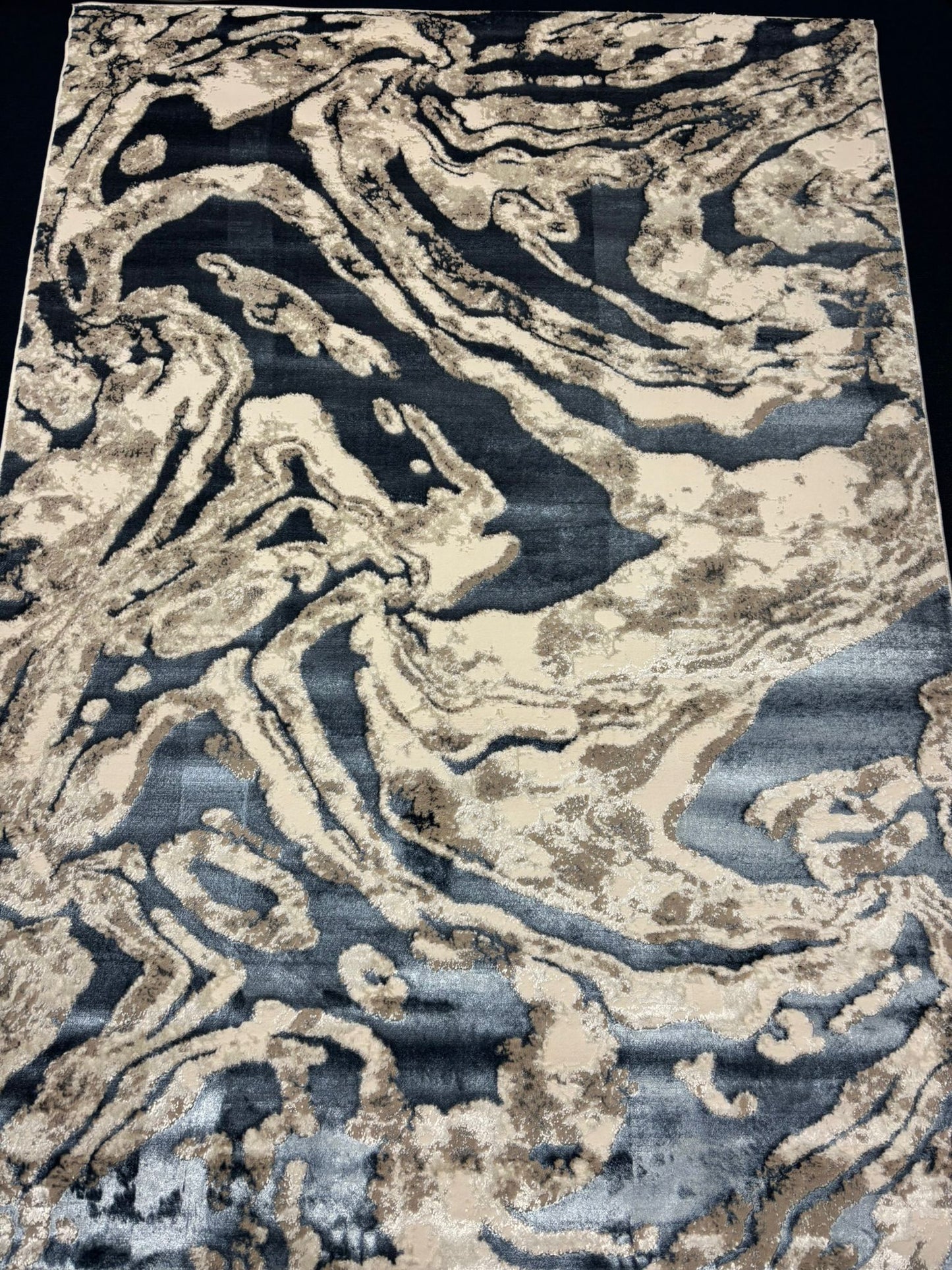 Abstract Granite Pattern Rug – Beige, Grey & Black Modern Area Rug