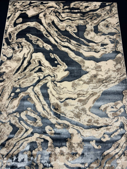 Abstract Granite Pattern Rug – Beige, Grey & Black Modern Area Rug
