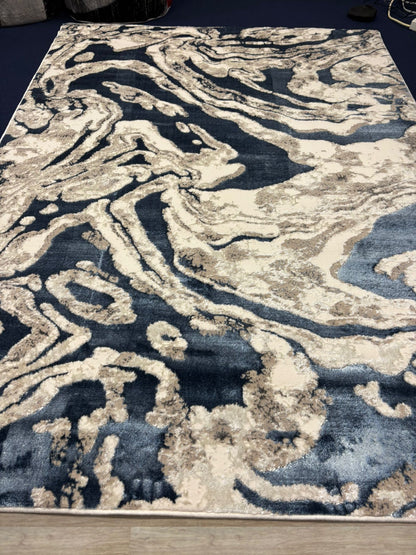 Abstract Granite Pattern Rug – Beige, Grey & Black Modern Area Rug