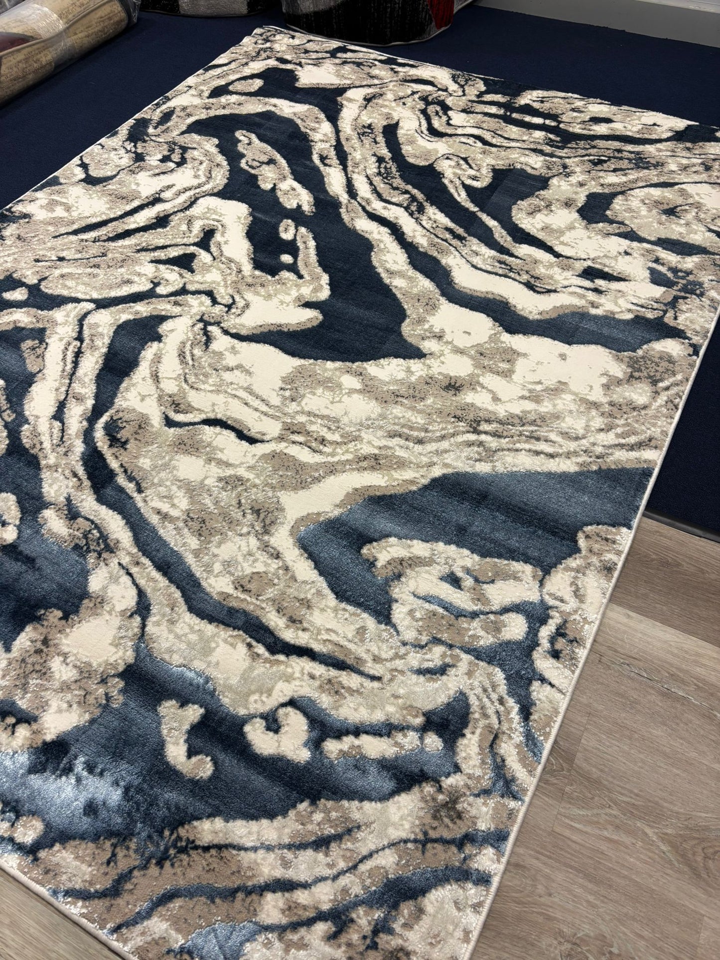 Abstract Granite Pattern Rug – Beige, Grey & Black Modern Area Rug