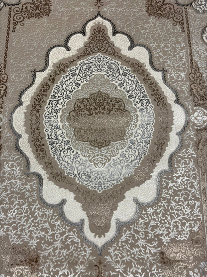 Traditional Oval Medallion Area Rug – Beige, Ivory & Grey | Classic Elegance | Free USA Shipping