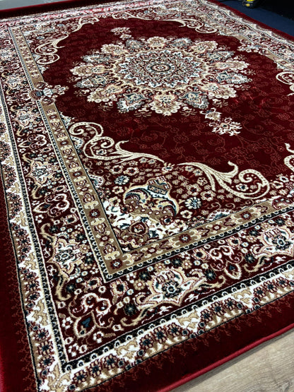 Turkish Traditional Red Area Rug – Medallion Design