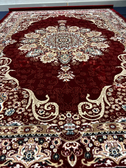 Turkish Traditional Red Area Rug – Medallion Design