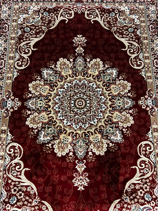 Turkish Traditional Red Area Rug – Medallion Design